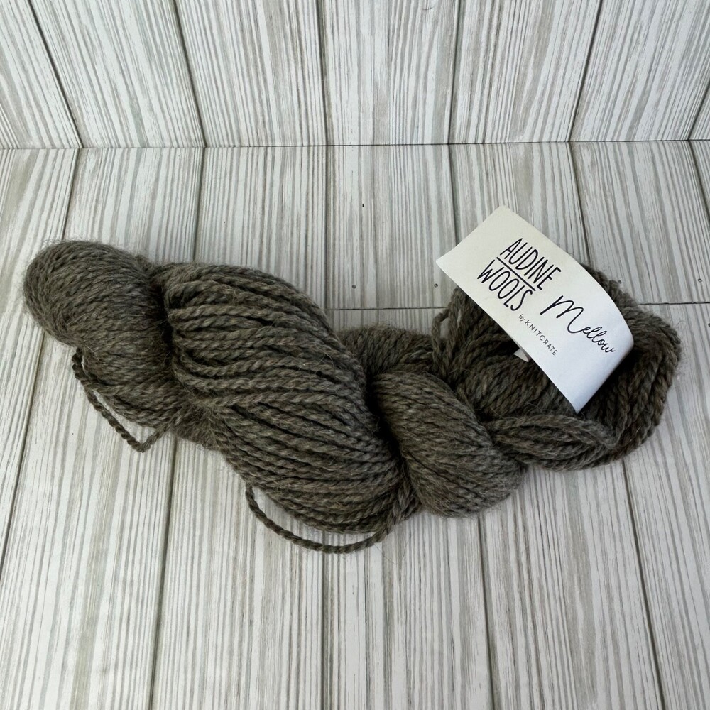 Audine Wools "Mellow" Grey Brown Alpaca Wool Blend Skein Bulky Weight 125 yards